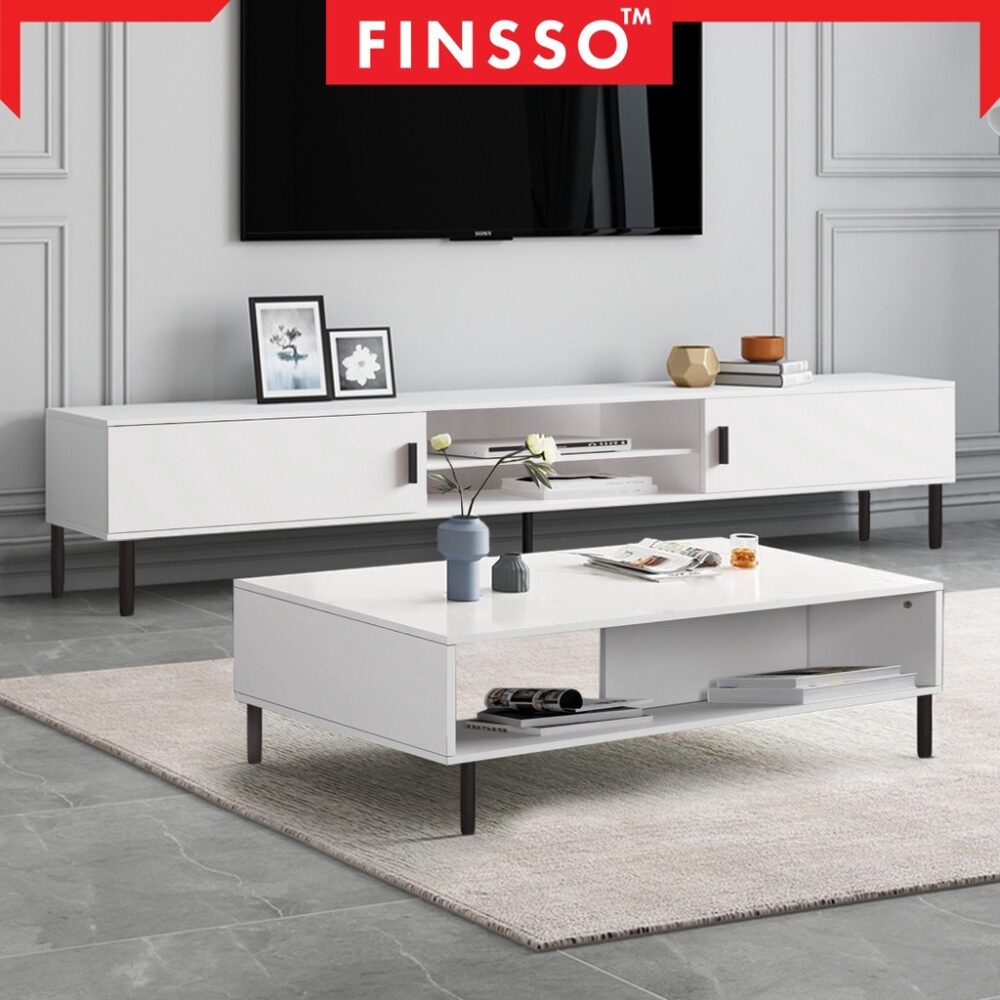 SNOW SERIES Adjustable Height TV Cabinet with Storage / Kabinet TV/ Meja TV / Rak TV/ 3.5 FT Coffee Table - Image 4