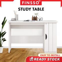 Thicker board (12mm) Snow Series Arlo Luxury bed room set / Office desk Study Desk + DRAWER & LOCK / study table - Image 5