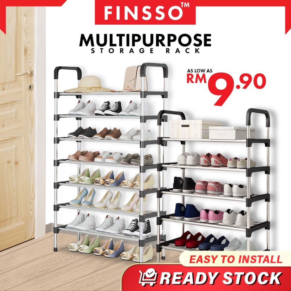 rak kasut Multi Layer Storage Organizer Space Saving Shoe Rack/ rak kasut murah & besi / Space Adjustable - Image 3