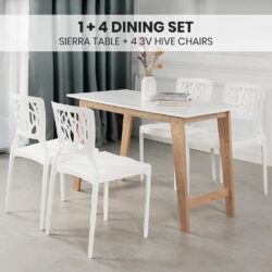 New Arrival Sierra Dining Table / 4 Dining Chairs / Meja Makan Murah / Study Table / Balcony/ 餐桌 / Kerusi Meja - Image 3