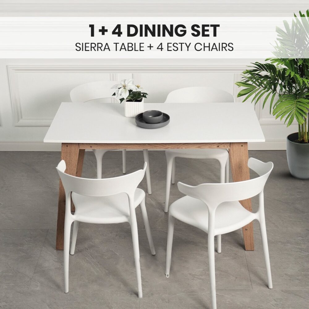 New Arrival Sierra Dining Table / 4 Dining Chairs / Meja Makan Murah / Study Table / Balcony/ 餐桌 / Kerusi Meja - Image 4
