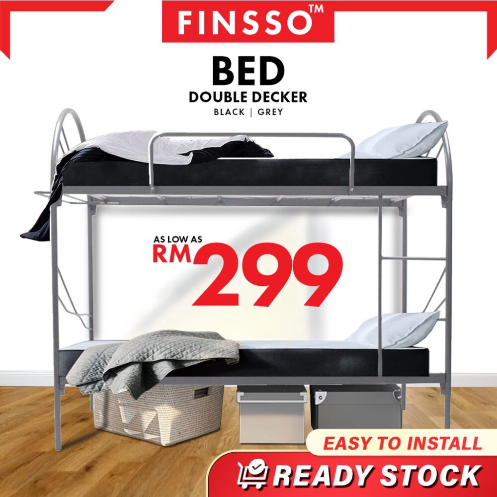 Powder Coat Metal Double Decker Bunk Metal Bed Frame/ Katil dua tingkat - Image 2