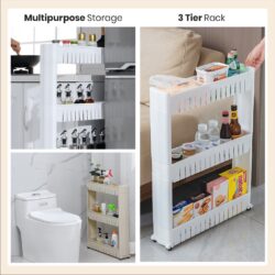 NEW ARRIVAL  Space Savers-3 Tier Slim Wheel Kitchen/ Trolley /Bathroom Rack Organizer Shelf / Rak Dapur - Image 7