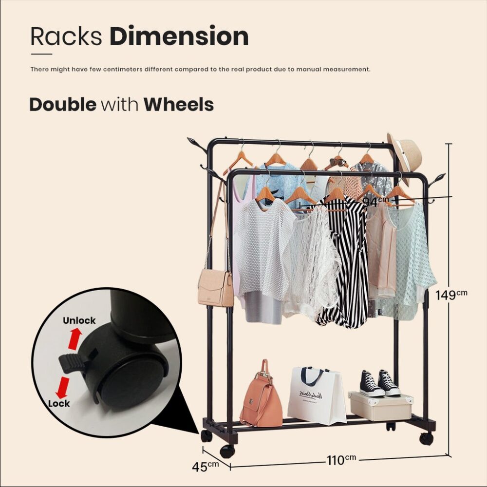 ROSARIO Space Save Rak Baju Besi Ampaian Baju / Hanging Rack / Drying Rack / Clothes Rack - Image 8
