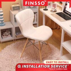 DUXE CHAIR WITH LEATHER CUSHION SEAT & SOLID WOOD LEG MODERN STYLE - Image 2