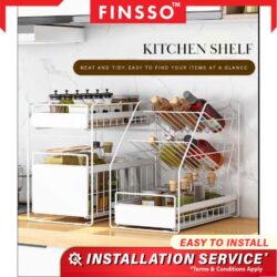 Storage Rack Spice Rack Under Sink Rack Kitchen Organizer Rak Dapur Rak Bawah - Image 7