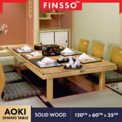 Japanese Solid Wood Dining Table/ Full Solid Wood Japanese Table/ /Meja Jepun / THICKNESS 25MM - Image 3