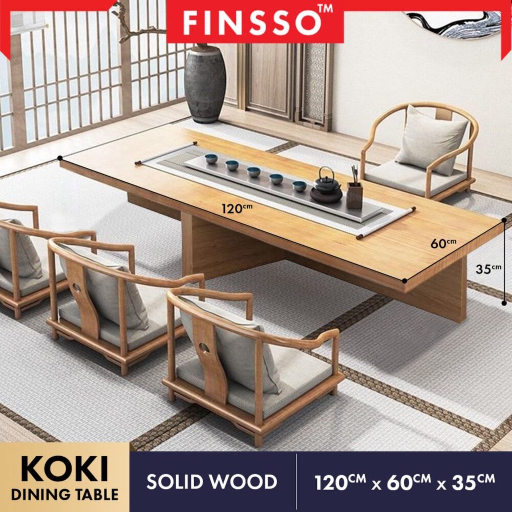 Japanese Solid Wood Dining Table/ Full Solid Wood Japanese Table/ /Meja Jepun / THICKNESS 25MM - Image 5