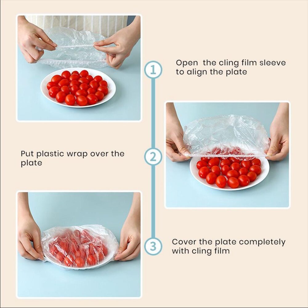 Food Grade Disposable Plastic Wrap Dustproof Plastic Fresh Keeping Film Cover - Image 2