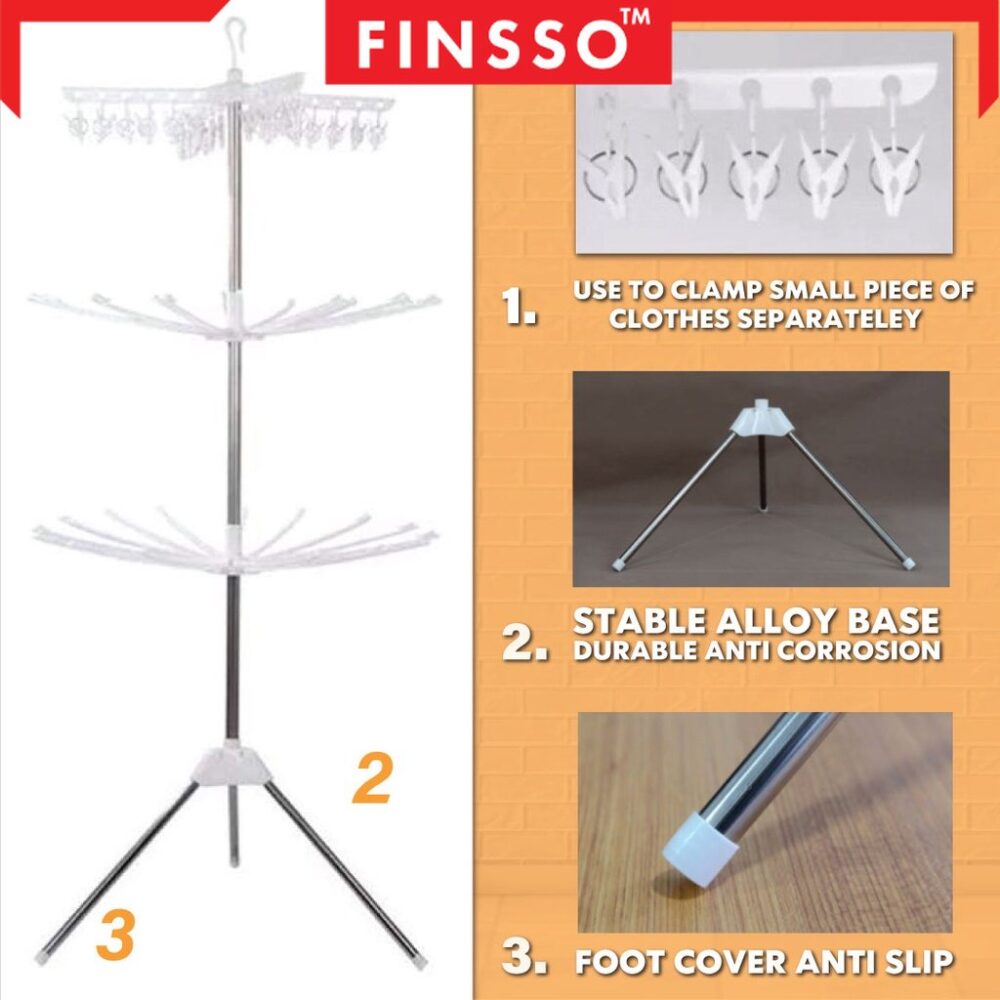 3 Tier Foldable Stainless Steel Drying Rack & Ampaian Baju Baby hanger baju baby / Rak Baju - Image 6