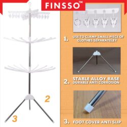 3 Tier Foldable Stainless Steel Drying Rack & Ampaian Baju Baby hanger baju baby / Rak Baju - Image 6