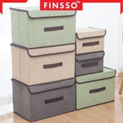 2 IN 1  Storage Cube Box Fabric Foldable Collapsible Storage Box Organizer Basket / Kotak Kecil / Bakul Baju - Image 5