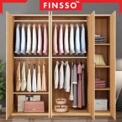 4 door wooden wardrobe/2door multifunctional wardrobe WITH 2 hanging pole - Image 5