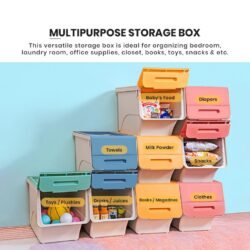 GLOXINIA 36L Multipurpose Front Opening Storage Box Stackable Toy Snack Household Storage Cabinet - Image 2