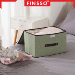 2 IN 1  Storage Cube Box Fabric Foldable Collapsible Storage Box Organizer Basket / Kotak Kecil / Bakul Baju - Image 2