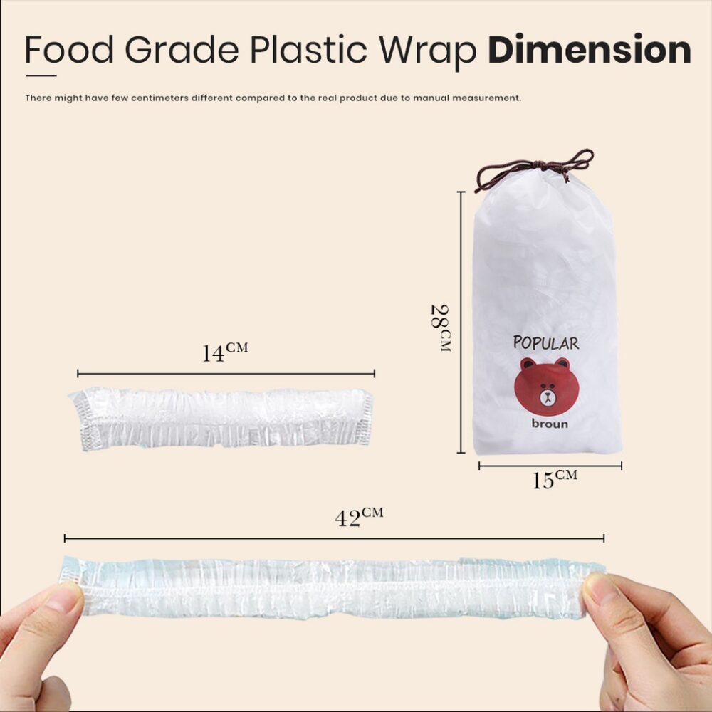 Food Grade Disposable Plastic Wrap Dustproof Plastic Fresh Keeping Film Cover - Image 5