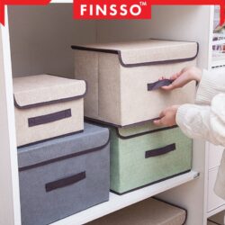 2 IN 1  Storage Cube Box Fabric Foldable Collapsible Storage Box Organizer Basket / Kotak Kecil / Bakul Baju - Image 6