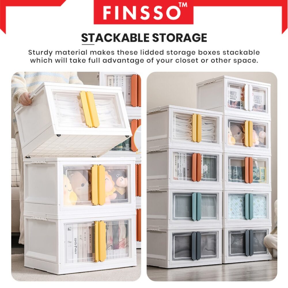 CLEARANCE Mallow Doors Foldable Big Cabinet Storage Box Stackable Storage Container - Image 3
