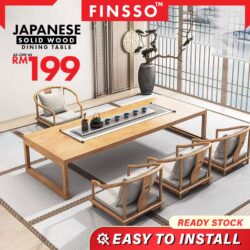 Japanese Solid Wood Dining Table/ Full Solid Wood Japanese Table/ /Meja Jepun / THICKNESS 25MM - Image 4