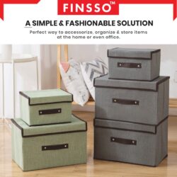 2 IN 1  Storage Cube Box Fabric Foldable Collapsible Storage Box Organizer Basket / Kotak Kecil / Bakul Baju - Image 4