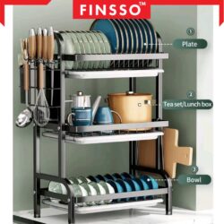 KIKUYU Stainless Steel Rak Pinggan Mangkuk with Free Holder / rak piring / Plate Holder / 碗碟收納架 - Image 5