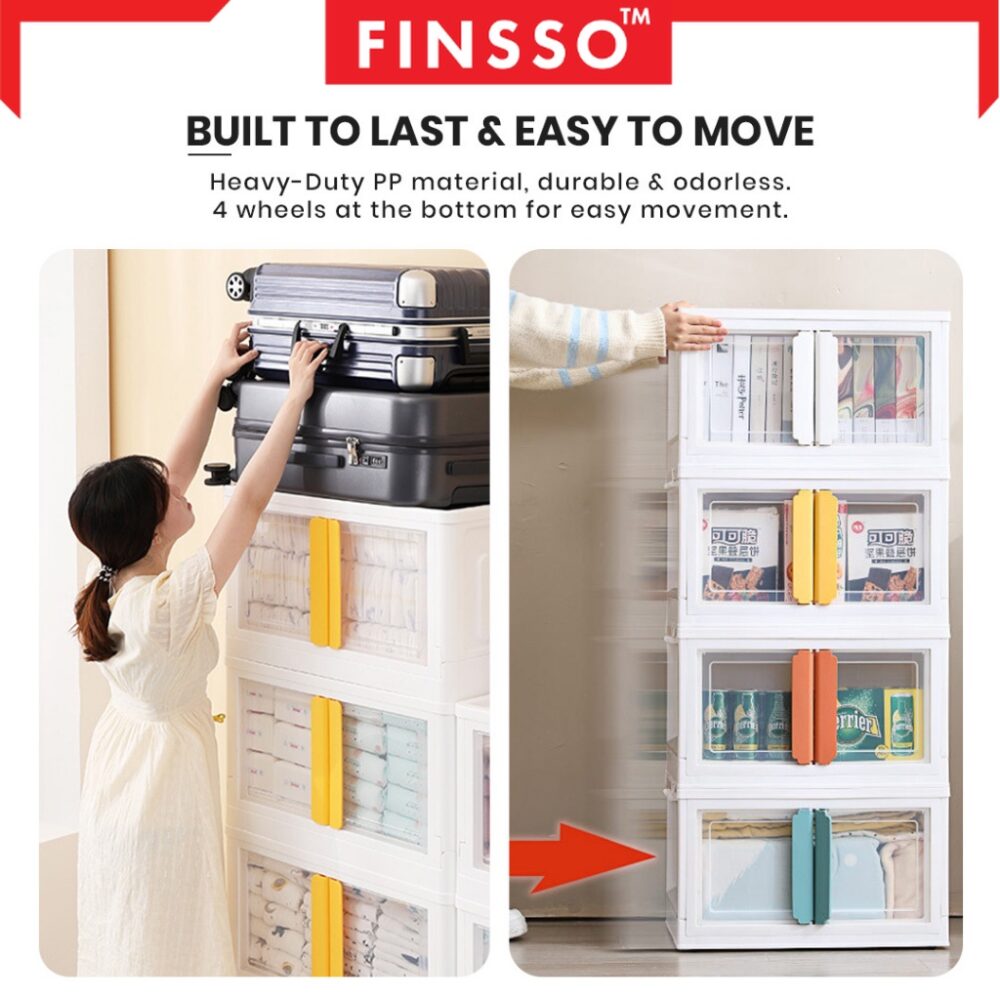 CLEARANCE Mallow Doors Foldable Big Cabinet Storage Box Stackable Storage Container - Image 4