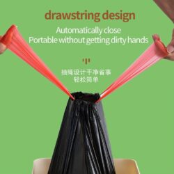 Portable Thickened Garbage Bag with Drawstring Kitchen Plastic Bag with Rope Leakage Proof Random Color - Image 6