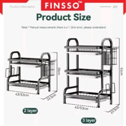 KIKUYU Stainless Steel Rak Pinggan Mangkuk with Free Holder / rak piring / Plate Holder / 碗碟收納架 - Image 7