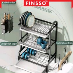KIKUYU Stainless Steel Rak Pinggan Mangkuk with Free Holder / rak piring / Plate Holder / 碗碟收納架 - Image 4