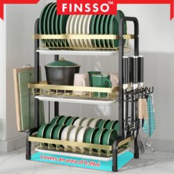 KIKUYU Stainless Steel Rak Pinggan Mangkuk with Free Holder / rak piring / Plate Holder / 碗碟收納架 - Image 3