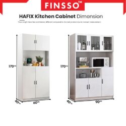 Hafix Kitchen Cabinet with Top & Bottom Enclosed Cabinet Space Modern / almari dapur / kabinet dapur - Image 6