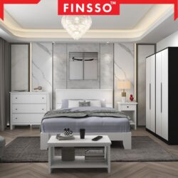 [New Arrival✅] Finsso: Basra Queen Bed Frame with Headboard | Katil Queen | Queen Size | Bedframe - Image 4