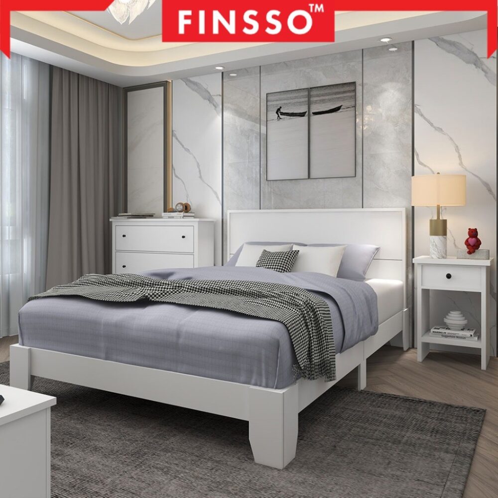 [New Arrival✅] Finsso: Basra Queen Bed Frame with Headboard | Katil Queen | Queen Size | Bedframe - Image 9