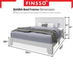 [New Arrival✅] Finsso: Basra Queen Bed Frame with Headboard | Katil Queen | Queen Size | Bedframe - Image 8
