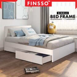 Classic Wooden Single Bed frame with drawers / Pull Out Bed / katil kayu / Bedframe with headboard - Image 2