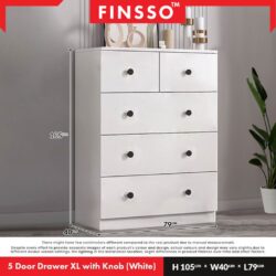 XL Size 5 / 4 Chest Drawer Clothes Storage With Knob/ Almari Baju - Laci Baju / Wardrobe - Image 5