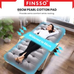 Foldable Lazy Chair Adjustable Lounge Reclining Bed for Office Balcony Garden Beach Camping with Cotton Pad - Image 5