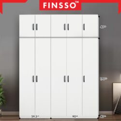 10/6/4 DOORS WARDROBE WITH SHELF / Almari baju /kabinet baju / almari baju budak /5 kaki - Image 7