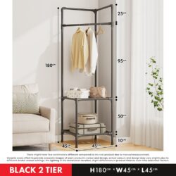 Lotus Storage Rack Corner Coat Rack Drying Rack / Rak Sudut Rak Penyidai Baju Rak/Hanger - Image 9