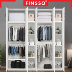 10/6/4 DOORS WARDROBE WITH SHELF / Almari baju /kabinet baju / almari baju budak /5 kaki - Image 4