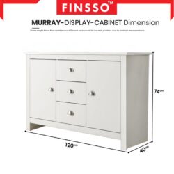 [NEW ARRIVAL ✅] Finsso: Murray Display cabinet with 3 Drawers & 2 Storage Cabinet/ 4ft Cabinet / Coffee Table - Image 8