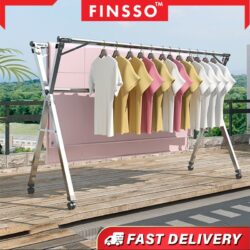 Foldable Mobility Stainless Steel hanging rack / Clothing Drying Rack /Rak Baju Laundry Rack - Image 2