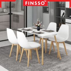 Finsso: Eames Dining Table Set Rectangular Modern Meja Makan /4 kerusi makan/ Dining Set - Image 5