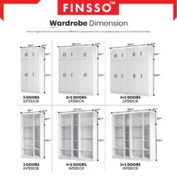 10/6/4 DOORS WARDROBE WITH SHELF / Almari baju /kabinet baju / almari baju budak /5 kaki - Image 9