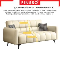 [NEW!!  ] Finsso: MEWA sofa Luxury Style with Anti-Scratching Leather with tall backrest 3 seater sofa/ 2 seater sofa - Image 6