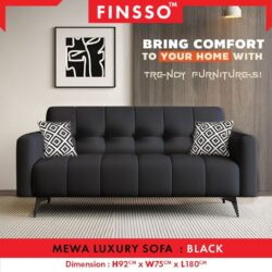 [NEW!!  ] Finsso: MEWA sofa Luxury Style with Anti-Scratching Leather with tall backrest 3 seater sofa/ 2 seater sofa - Image 2