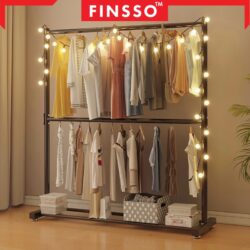 Tara 2 Layer Large & Strong Steel Structure clothes rack Double layer / penyangkut baju / ampaian baju - Image 2