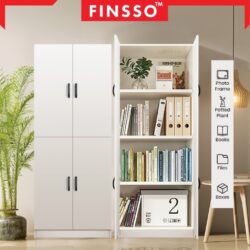 Osaka Modern Large Bookshelf / Book Cabinet with 4 Door File Rack / File Cabinet Shelves/ Rak Buku - Image 5