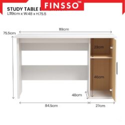 Thicker board (12mm) Snow Series Arlo Luxury bed room set / Office desk Study Desk + DRAWER & LOCK / study table - Image 7