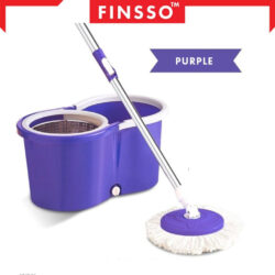 Stainless Steel Spin Mop with Basket & Wheels Multiple Color Choice Semi-auto Spin Mop - Image 5